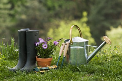 Curved flower bed layout for a Mortlake home garden